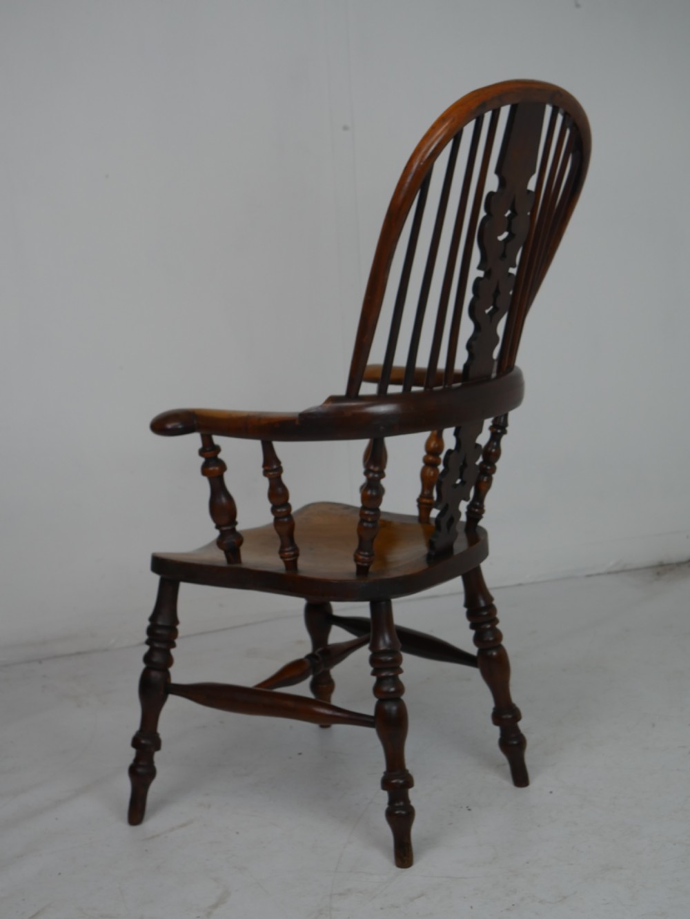 English Yew Broad Arm Windsor Chair View XVI