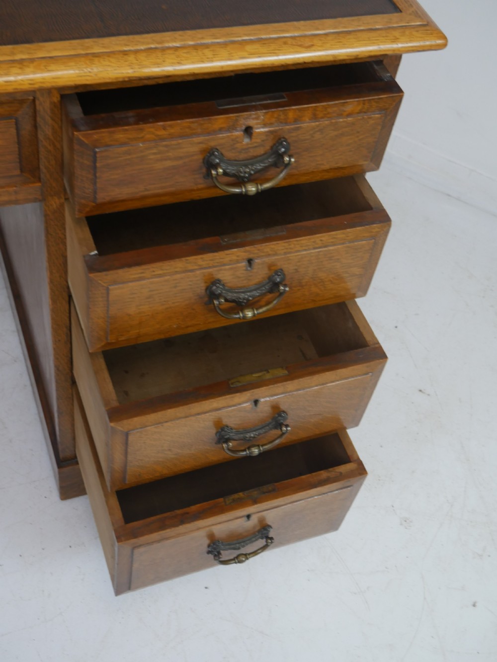 19thC Oak Kneehole Desk View V