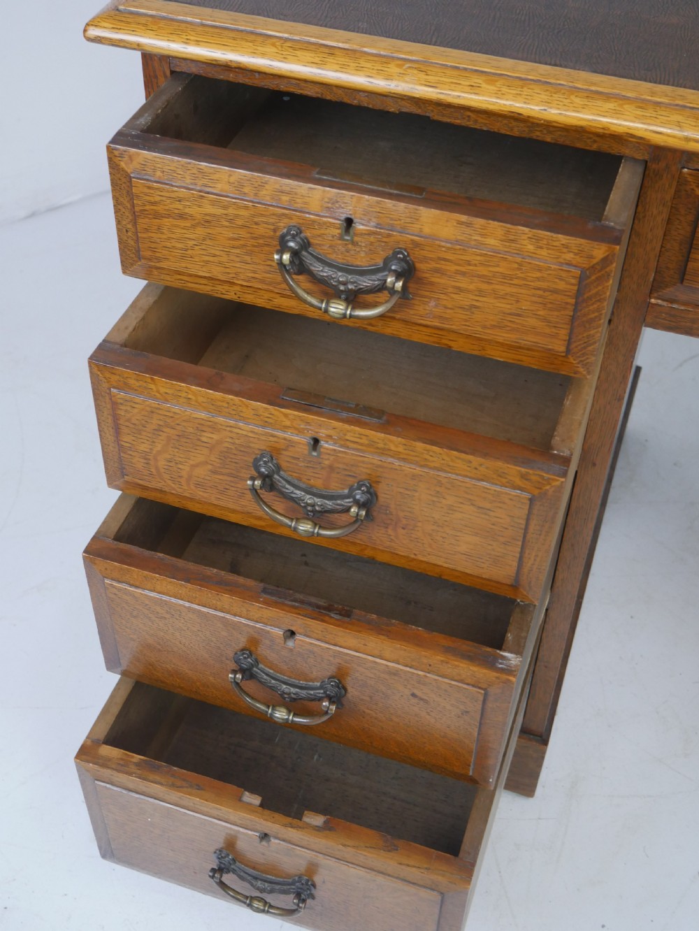 19thC Oak Kneehole Desk View VII