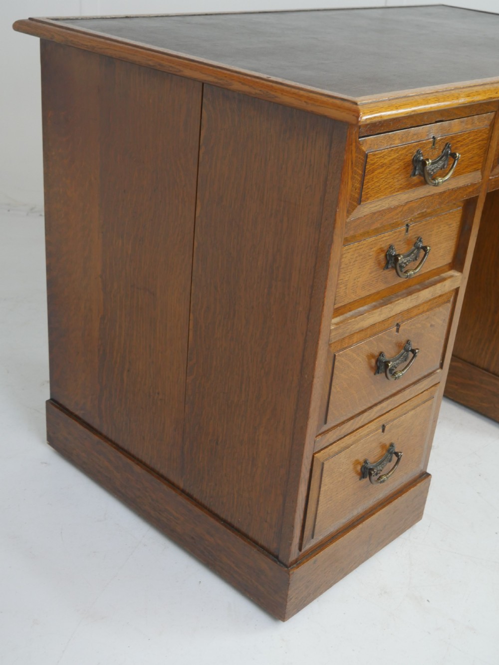 19thC Oak Kneehole Desk View IX