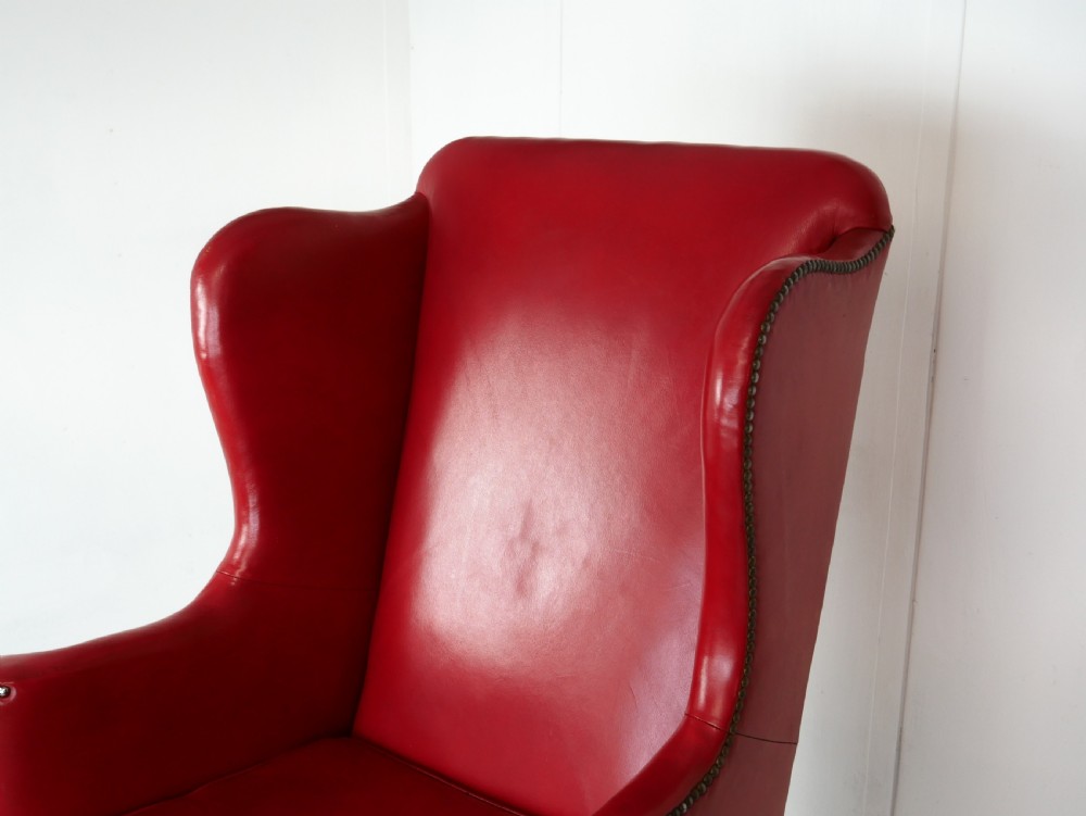 Georgian Leather Wing Arm Chair View II