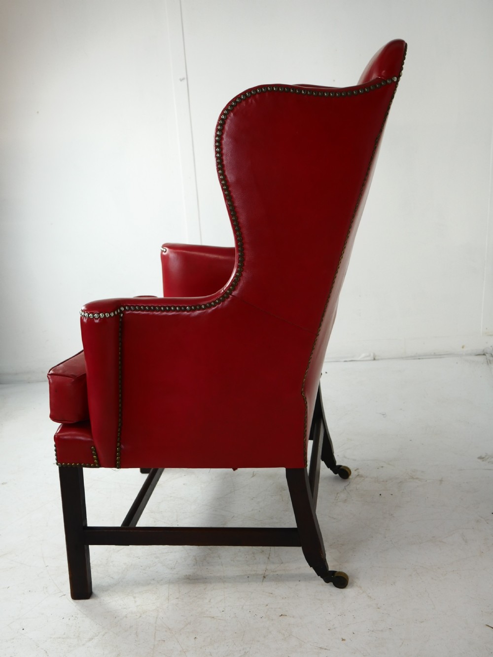 Georgian Leather Wing Arm Chair View IV