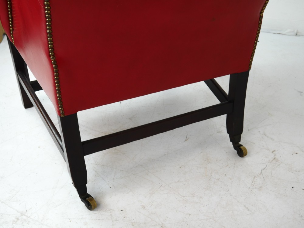 Georgian Leather Wing Arm Chair View VI