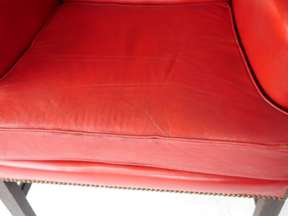Georgian Leather Wing Arm Chair View IX