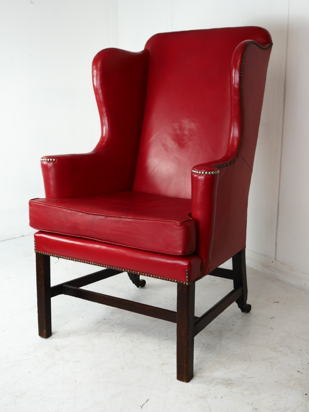 Georgian Leather Wing Arm Chair View XII