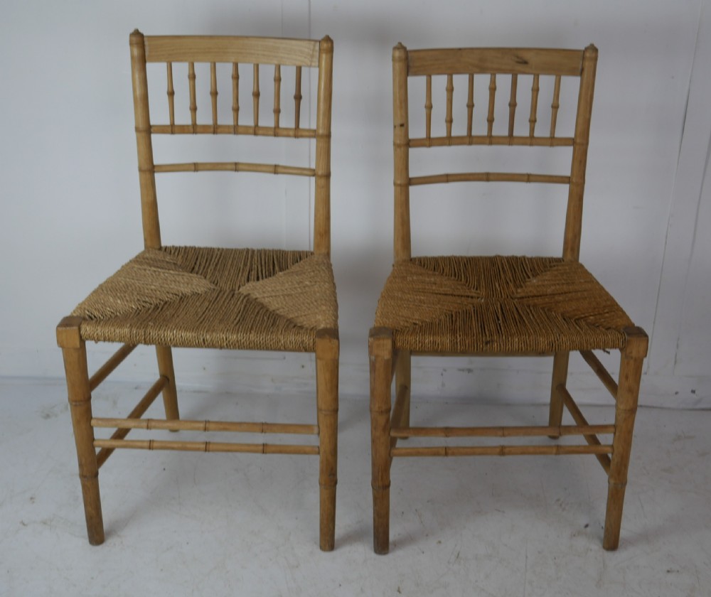 Pair Faux Bamboo Chairs View II