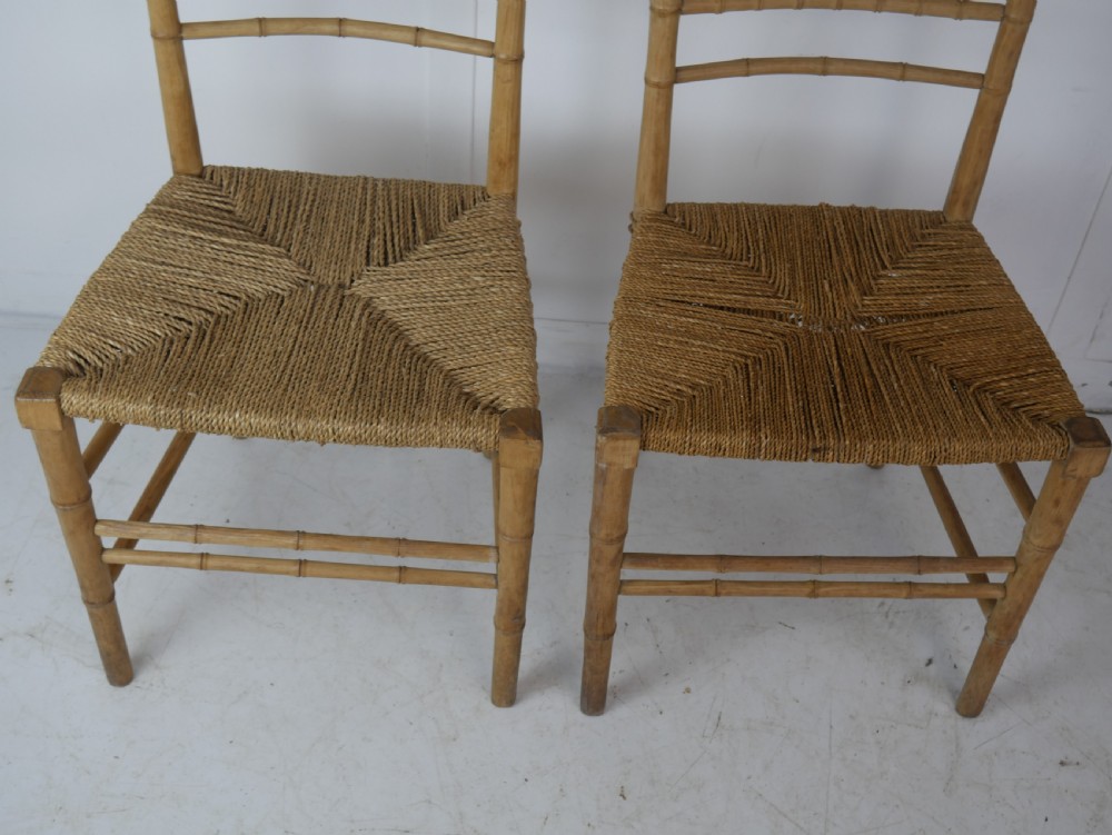 Pair Faux Bamboo Chairs View III