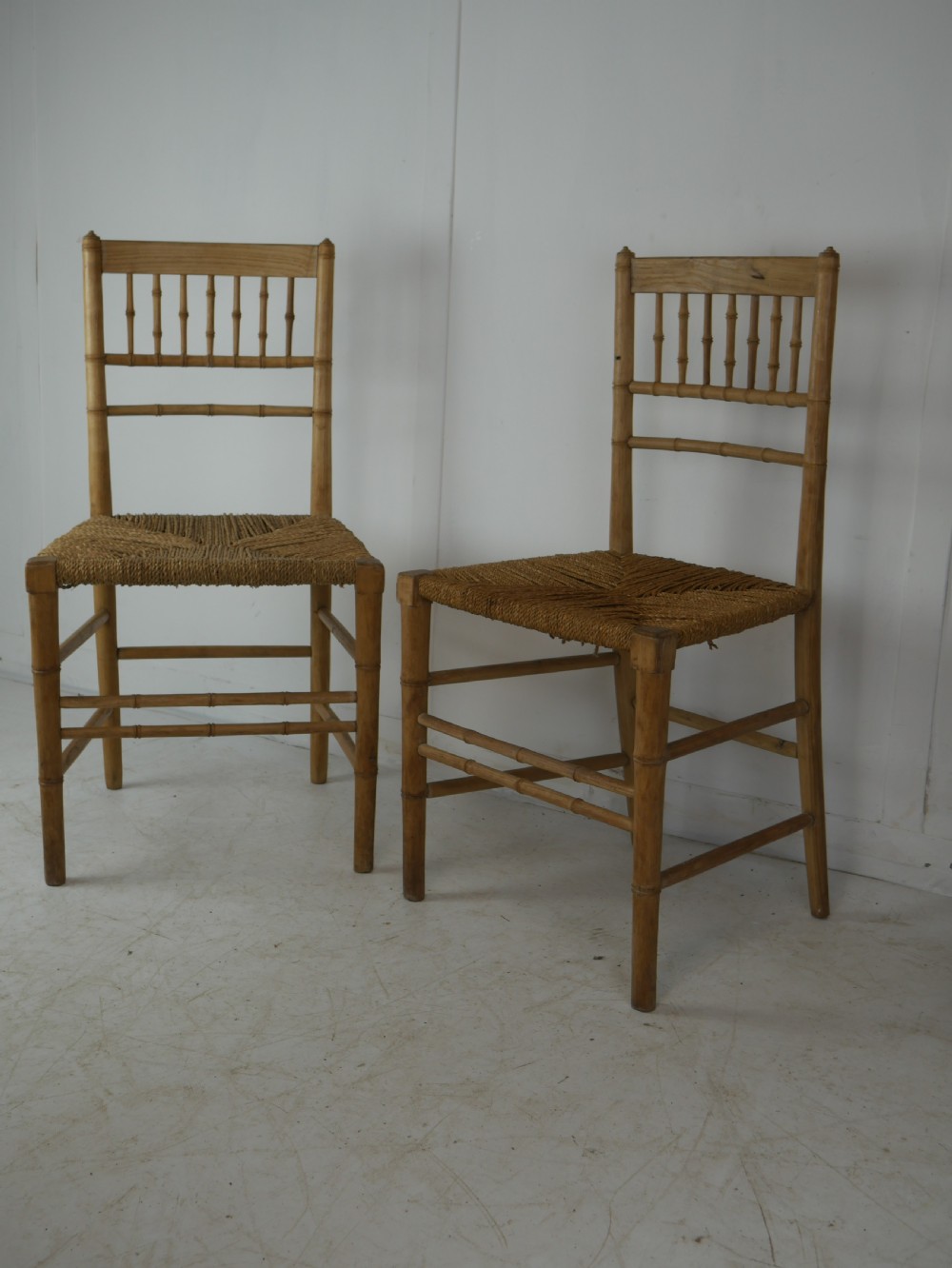 Pair Faux Bamboo Chairs View VIII