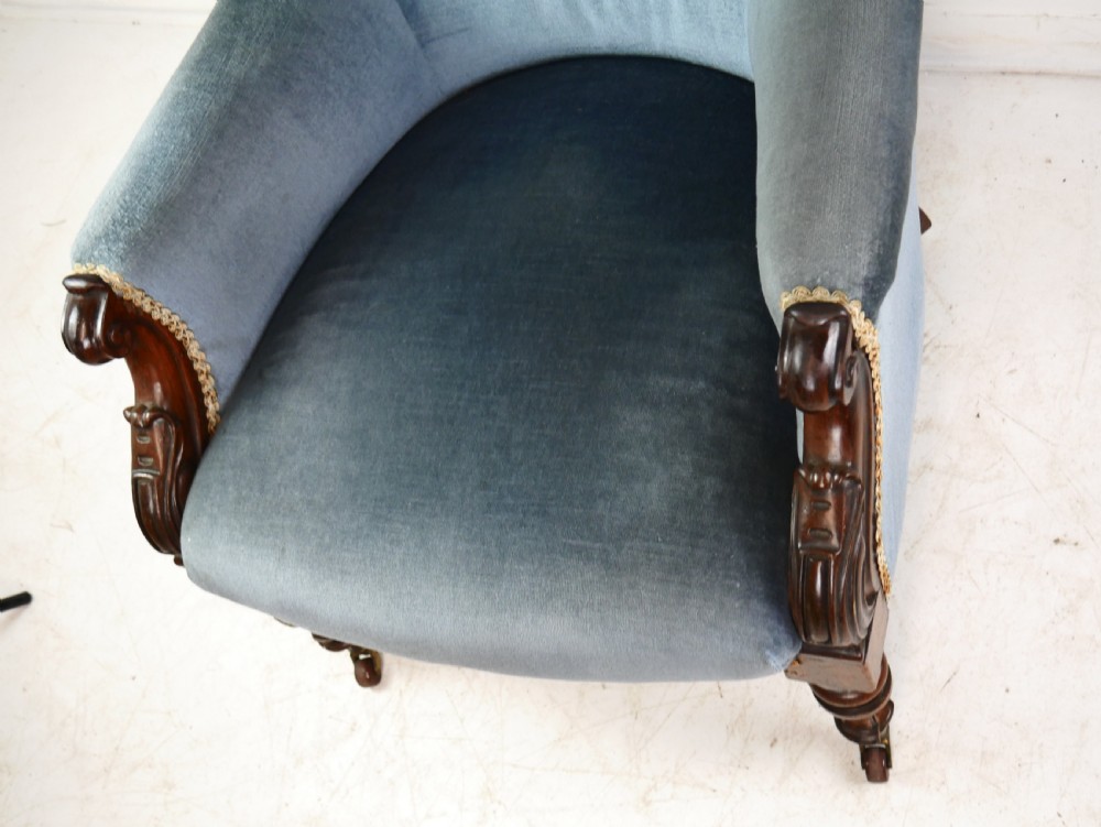 19thC Upholstered Armchair View III
