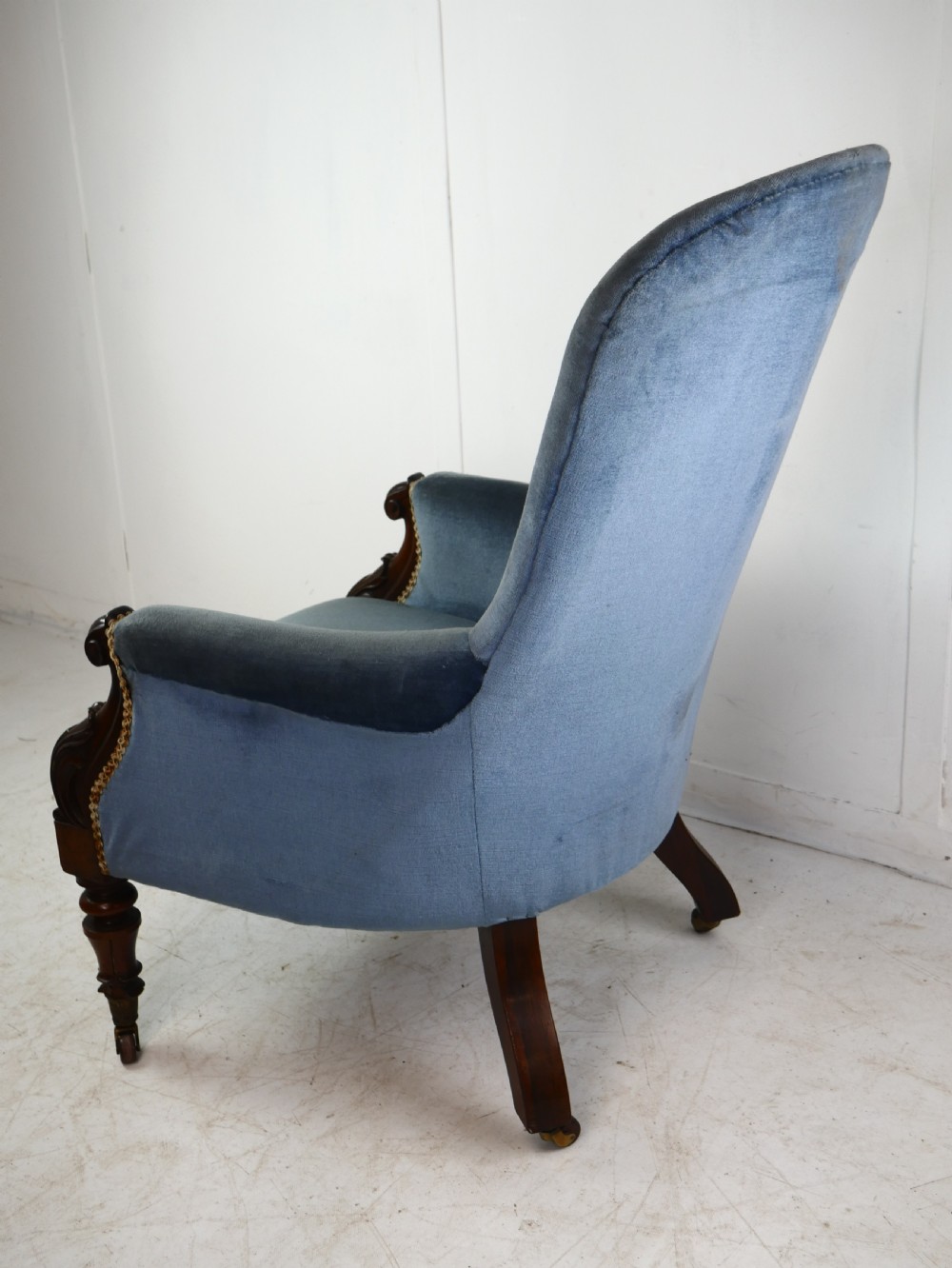 19thC Upholstered Armchair View IV