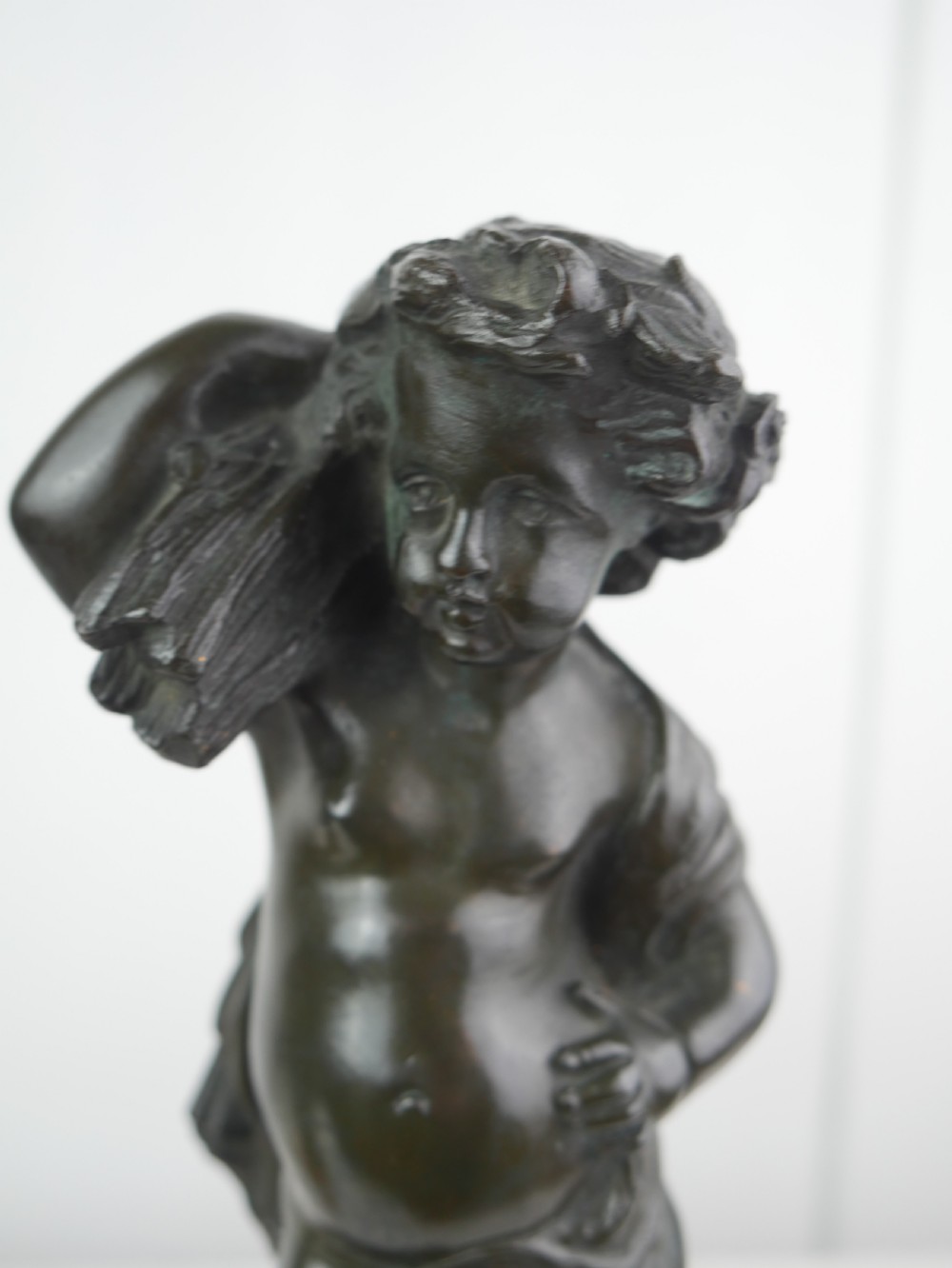 Pair Bronze Cherubs Harvest Gatherers View III