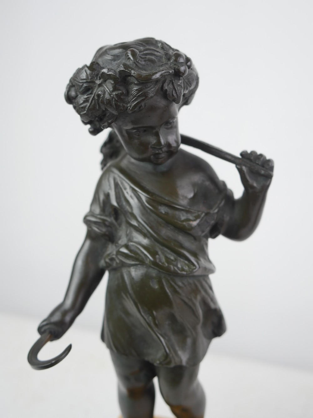 Pair Bronze Cherubs Harvest Gatherers View IV