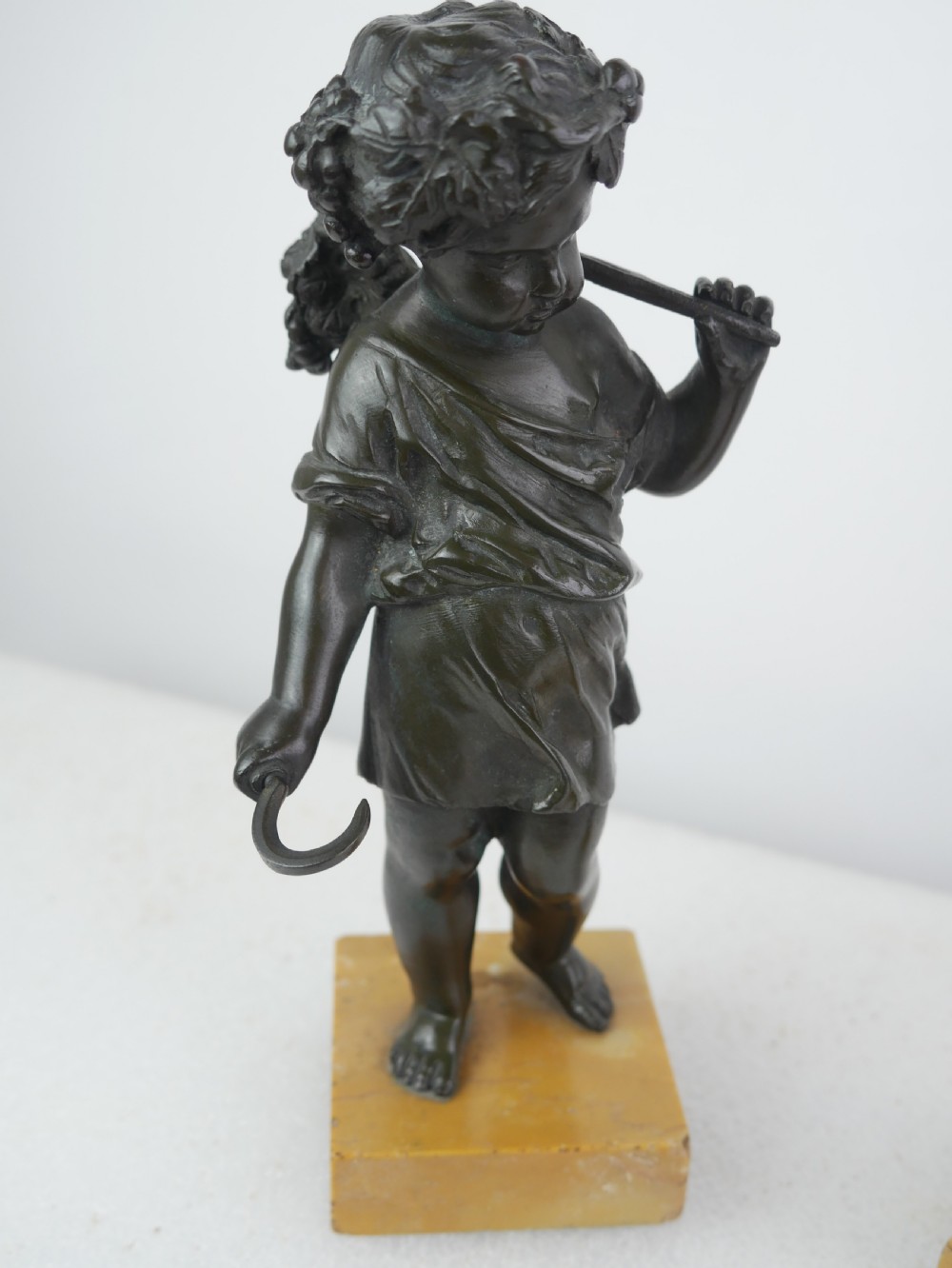 Pair Bronze Cherubs Harvest Gatherers View VI