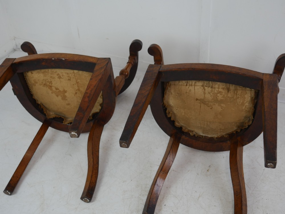 Pair Oak Desk Chairs View VIII