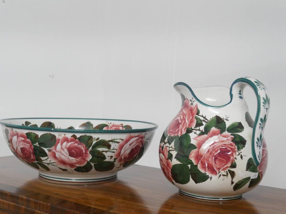 Scottish Wemyss Jug and Bowl View II