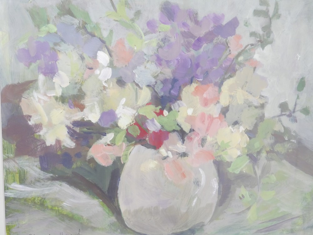 Oil Painting Bowl of Flowers View II