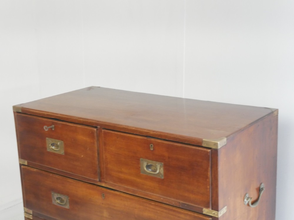 19thC Campaign Chest of Drawers View III