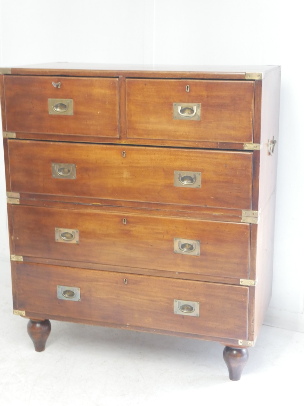 19thC Campaign Chest of Drawers View IV