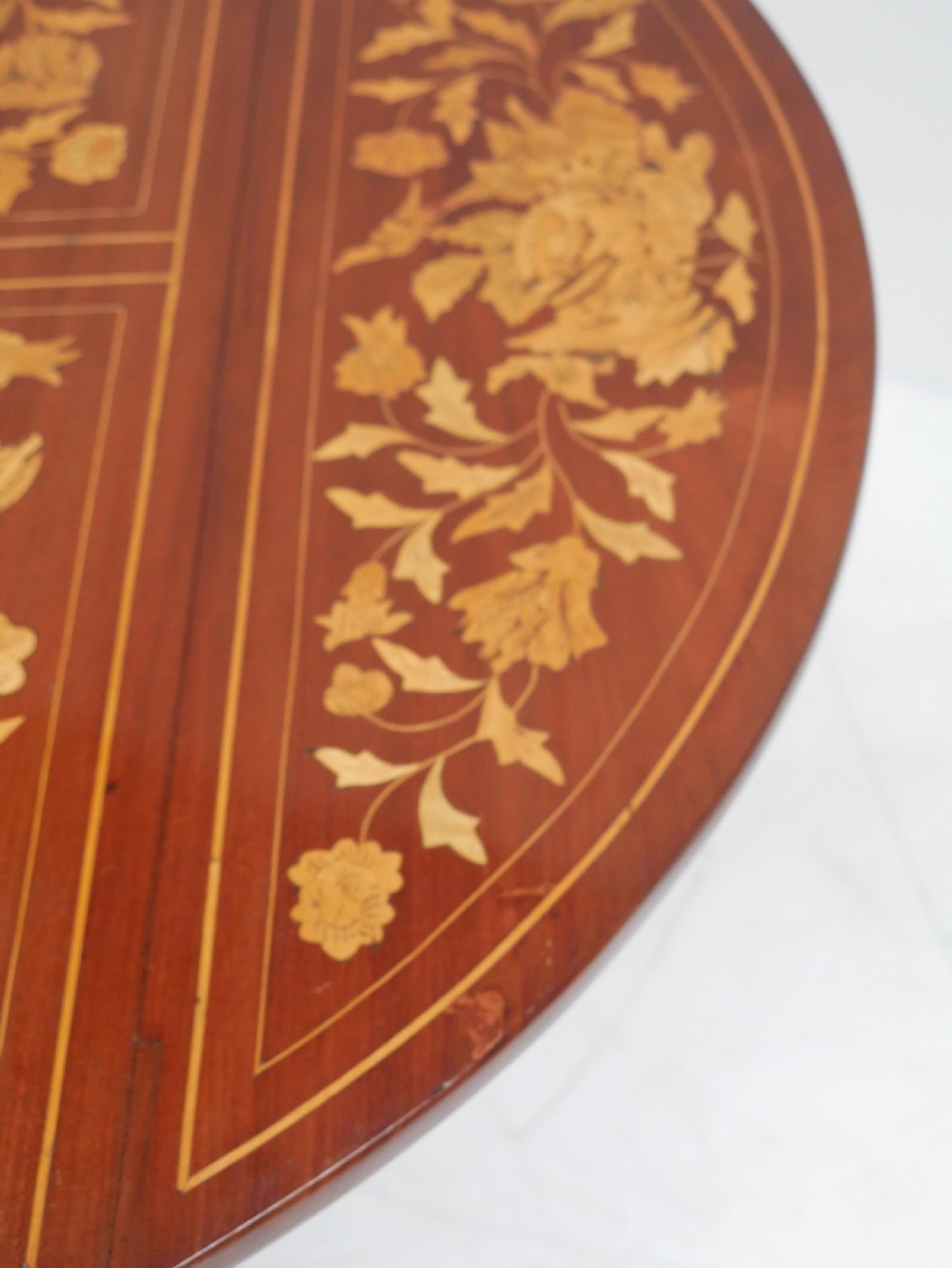 19thC Marquetry Drop Flap Circular Table View III