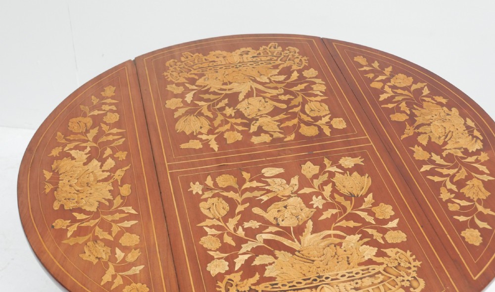 19thC Marquetry Drop Flap Circular Table View IV