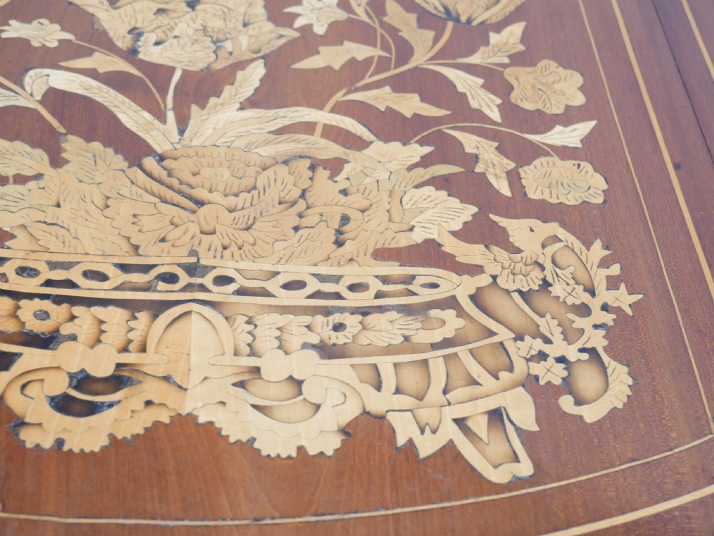 19thC Marquetry Drop Flap Circular Table View V