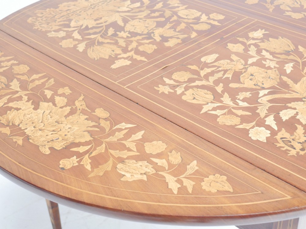 19thC Marquetry Drop Flap Circular Table View VII