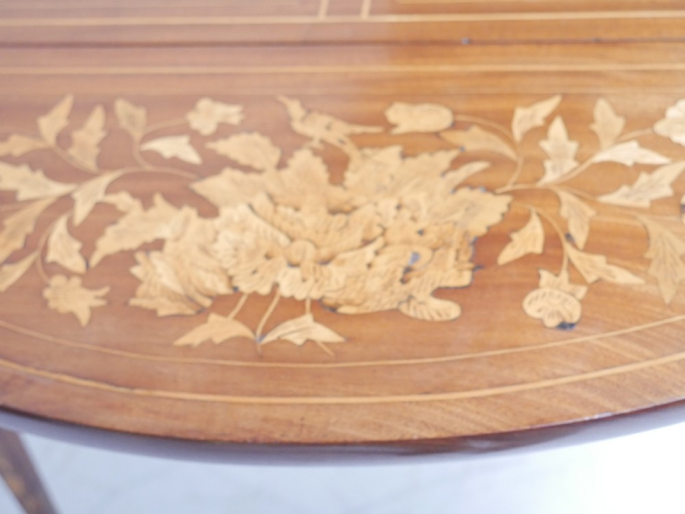 19thC Marquetry Drop Flap Circular Table View VIII