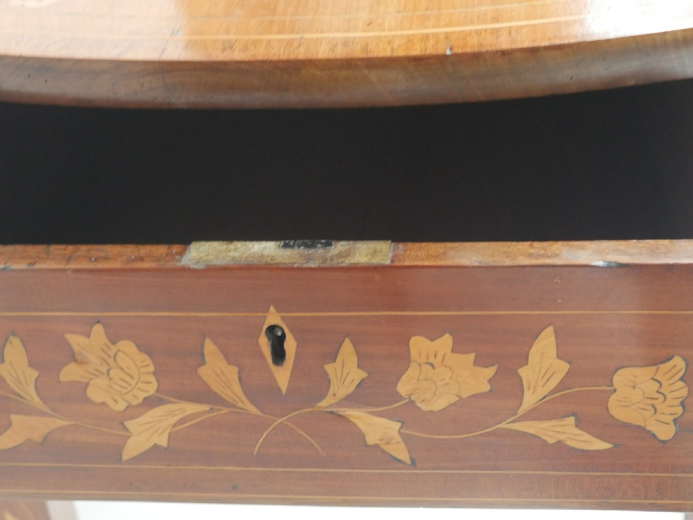 19thC Marquetry Drop Flap Circular Table View XIII