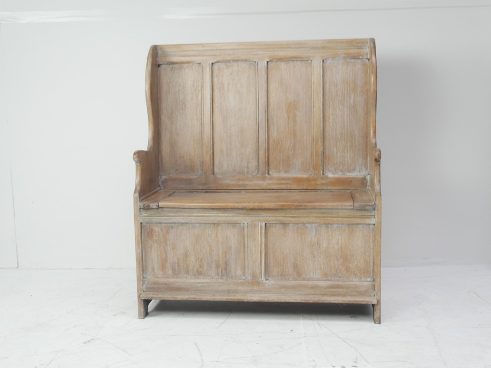 Small Limed Oak Settle View II