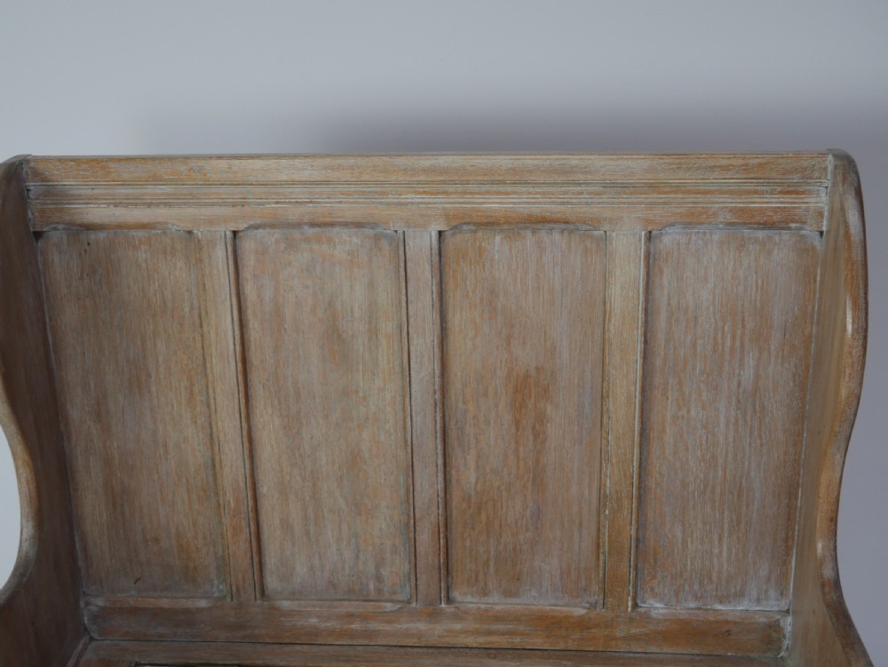 Small Limed Oak Settle View IV