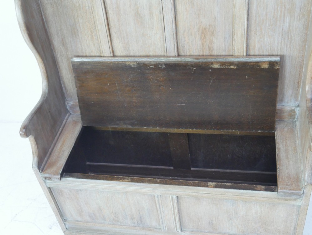 Small Limed Oak Settle View VII