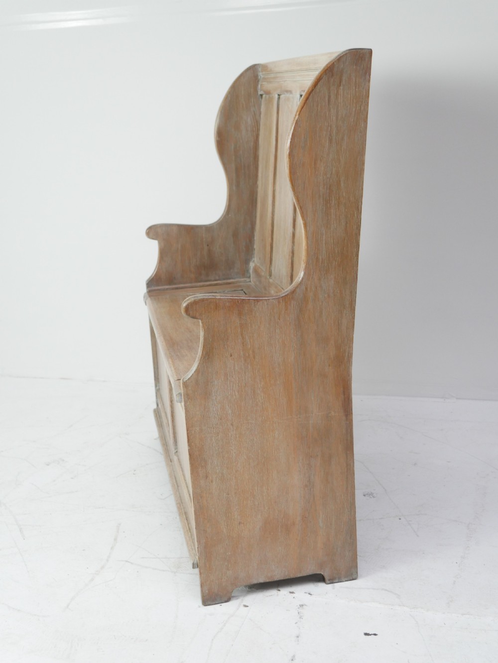 Small Limed Oak Settle View IX