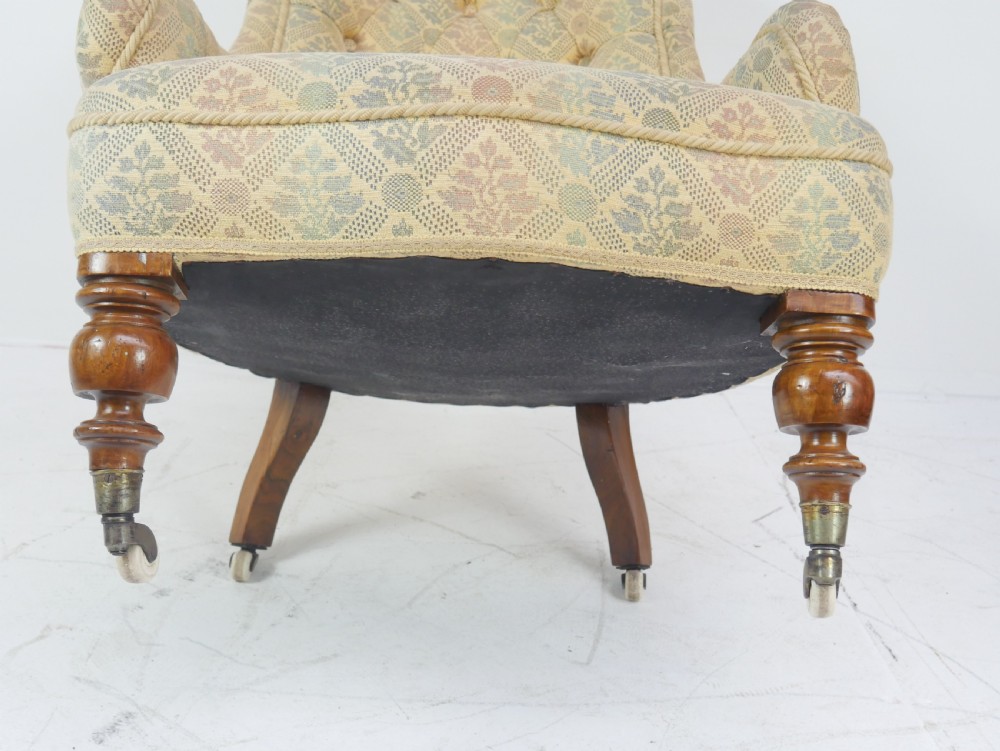 19thC Buttoned Upholstered Armchair View VIII