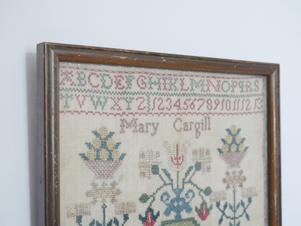 Fine Small Needlepoint Sampler Mary Cargill View V