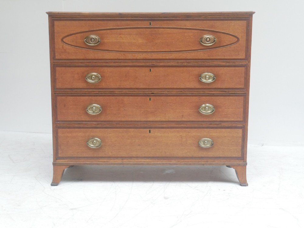 Georgian Oak Secretaire Chest of Drawers View II