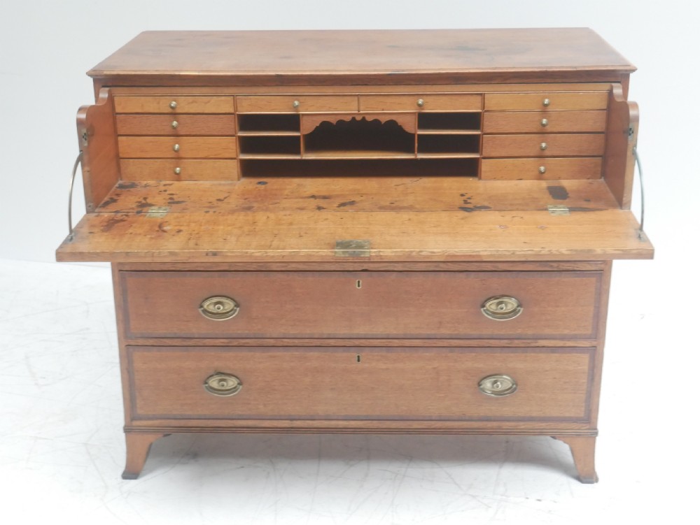 Georgian Oak Secretaire Chest of Drawers View V