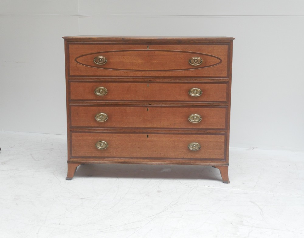Georgian Oak Secretaire Chest of Drawers View XI