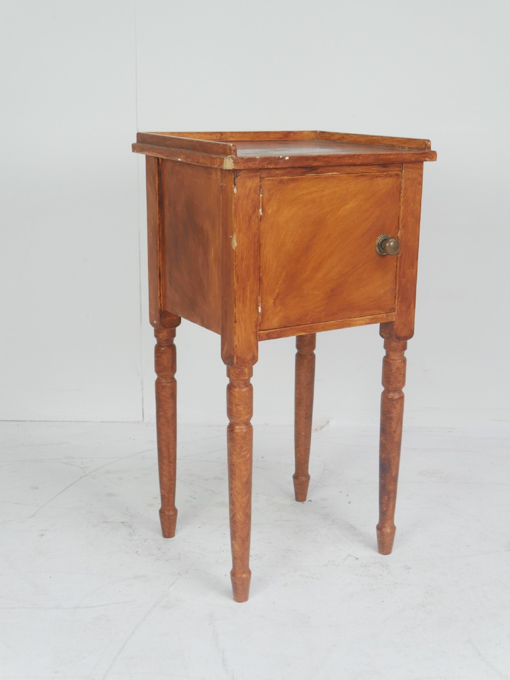 19thC Painted Bedside Cabinet