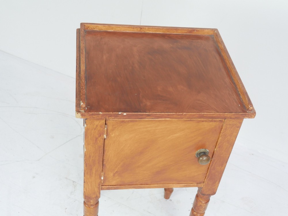19thC Painted Bedside Cabinet View III