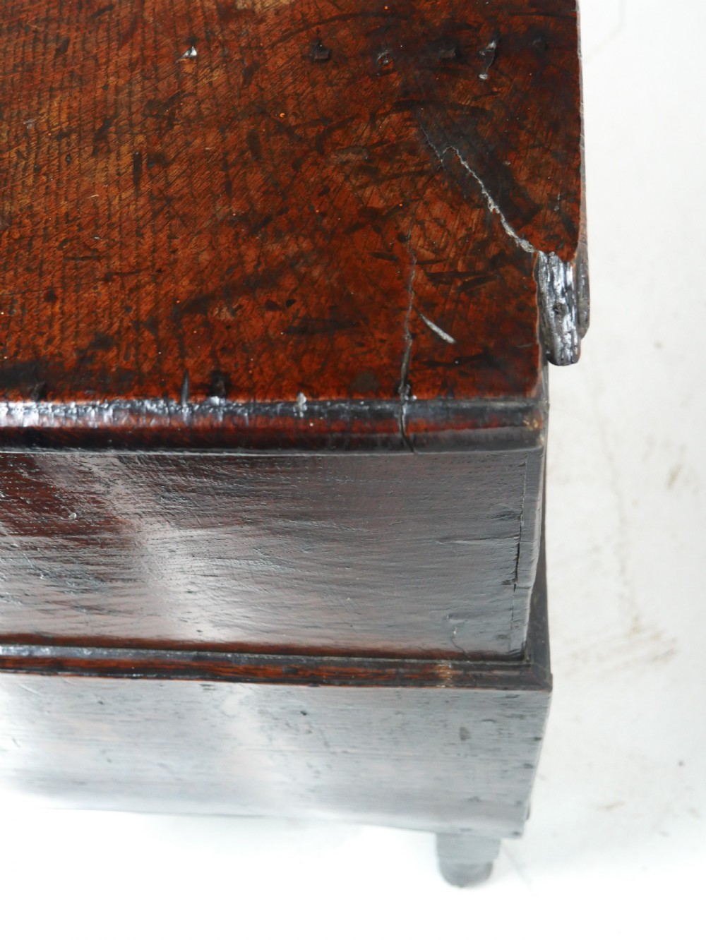 Small Oak Welsh Bach Coffer  Dated 1720s View III