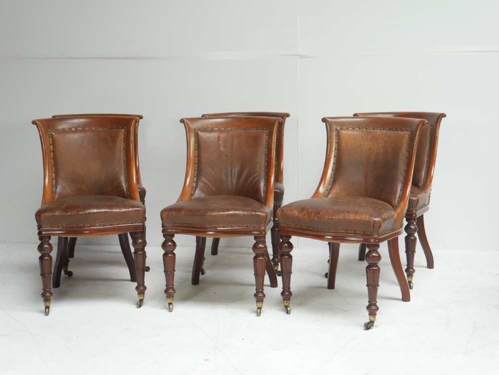 Set of Six Library Side Chairs Dated 1830 View III