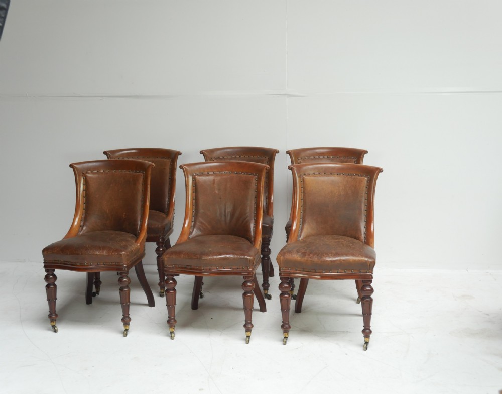 Set of Six Library Side Chairs Dated 1830 View IV