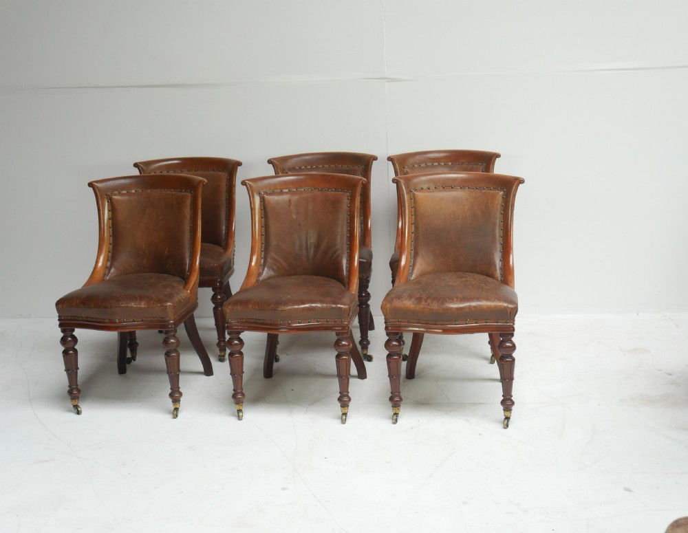 Set of Six Library Side Chairs Dated 1830 View VI