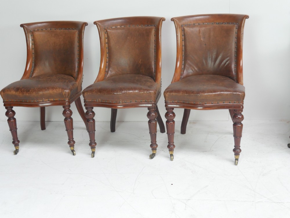 Set of Six Library Side Chairs Dated 1830 View XVII