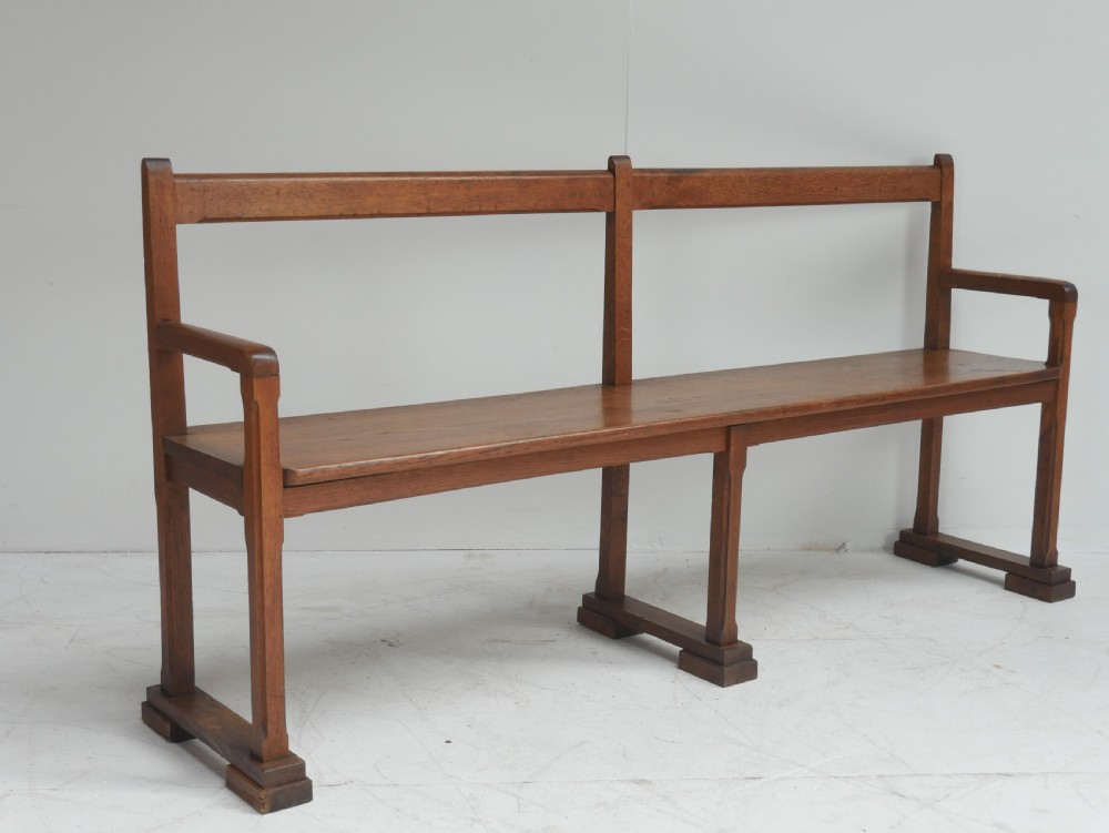 Oak Hall Bench Circa 1900 View XIII