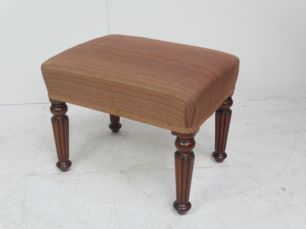 19thC Oblong Mahogany Stool