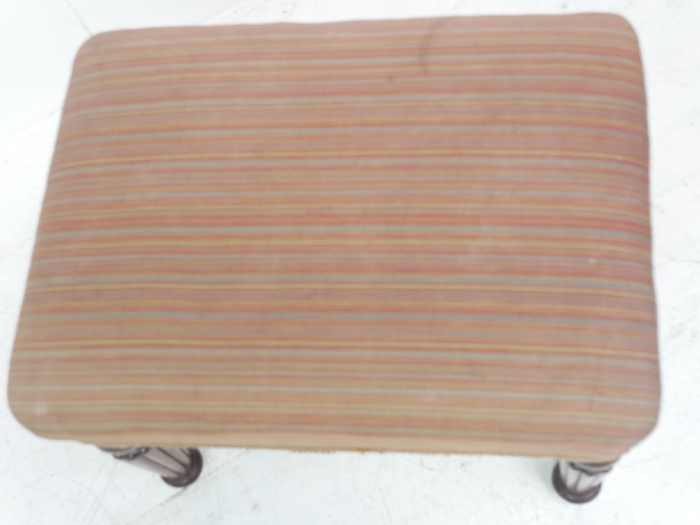 19thC Oblong Mahogany Stool View III