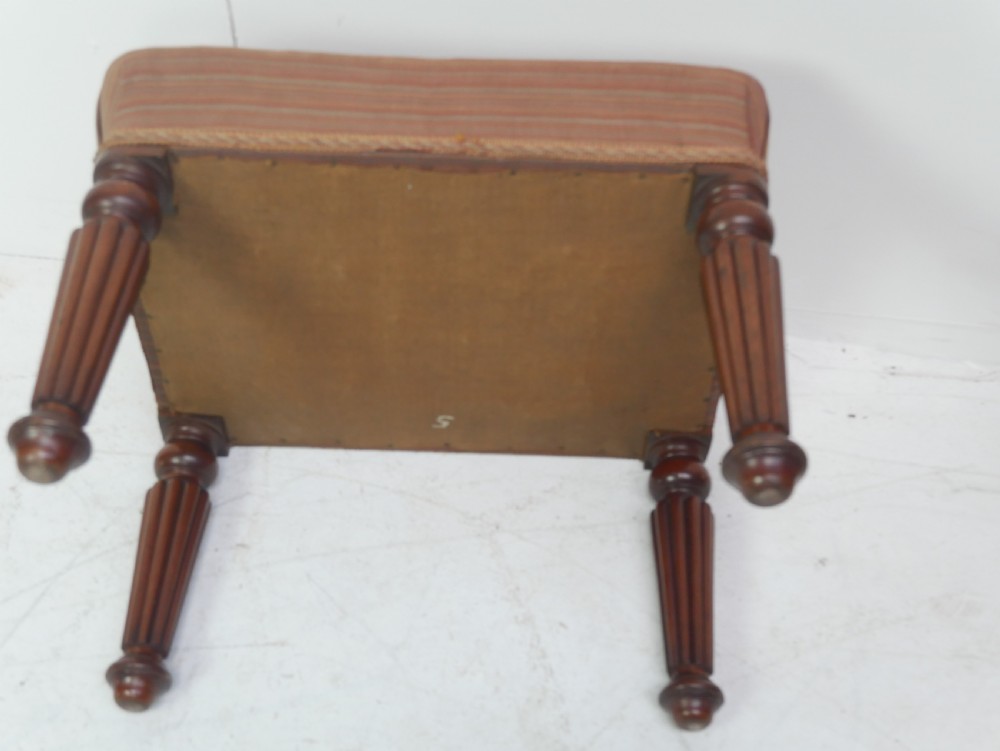 19thC Oblong Mahogany Stool View IV