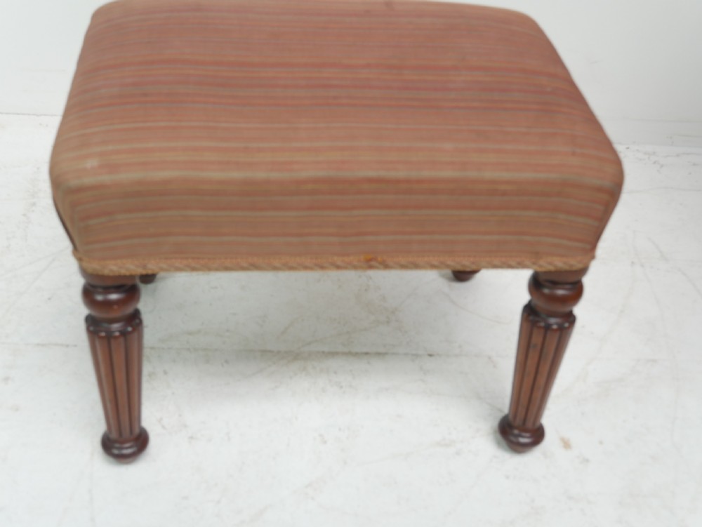 19thC Oblong Mahogany Stool View V