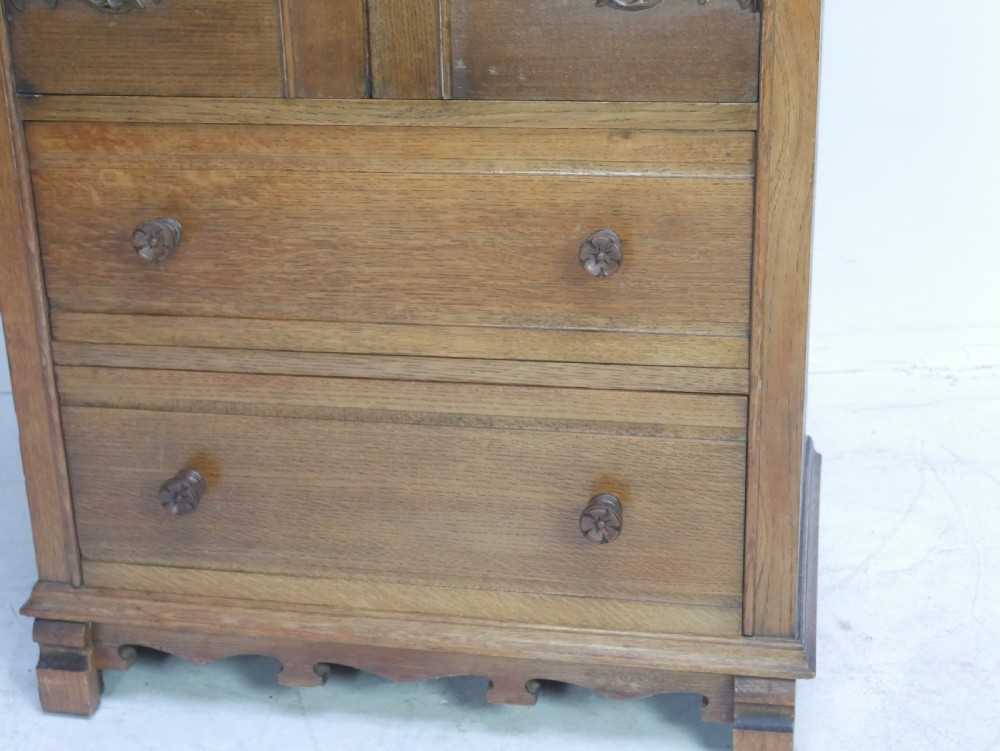 1920s Oak Tallboy View VIII